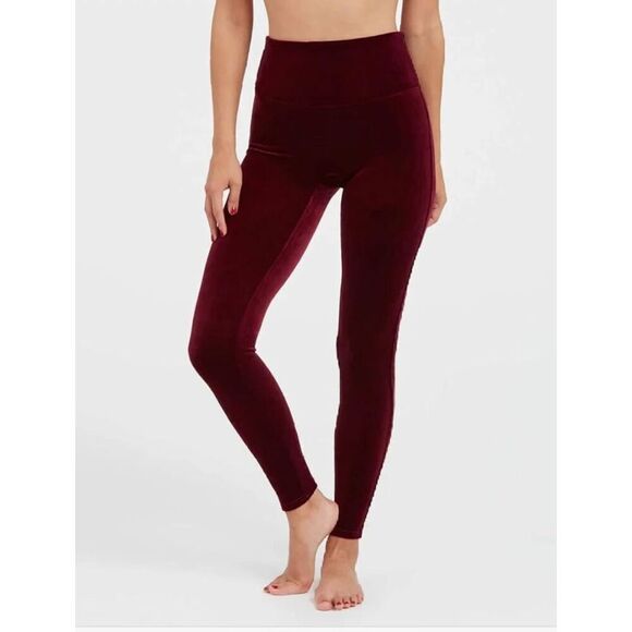 Spanx Velvet Leggings Women’s High Waist Ankle Rich Burgundy Stretch size 2X - Picture 1 of 4